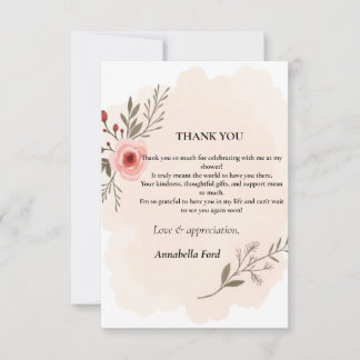 Remerciements carte de remerciement pour baby shower de mariage