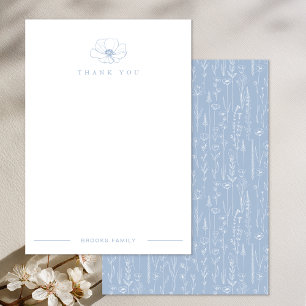 Remerciements Carte de remerciement pour baby shower Dusty Blue 