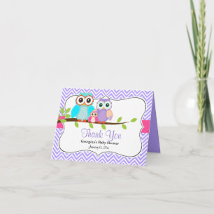 Remerciements Carte de remerciement pour Baby Shower Fille Choue