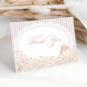 Remerciements Carte de remerciement pour Baby Shower Fille Fleur