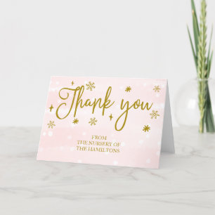 Remerciements Carte de remerciement pour Baby Shower Flocons de