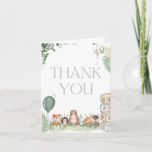 Remerciements Carte de remerciement pour baby shower forestier