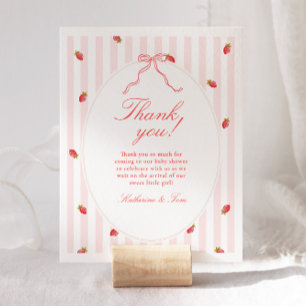 Remerciements Carte de remerciement pour baby shower fraise