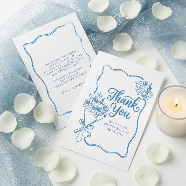 Remerciements Carte de remerciement pour Baby Shower Fresh Off T (Dusty Blue Bridal Shower Thank You Cards Fresh Off The Market)