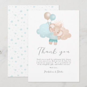 Remerciements Carte de remerciement pour Baby Shower Garçon Élép