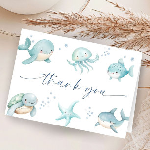 Remerciements Carte de remerciement pour Baby Shower garçon océa