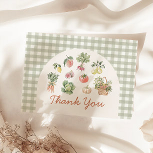 Remerciements Carte de remerciement pour baby shower Gingham cul