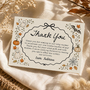Remerciements Carte de remerciement pour Baby Shower Halloween L