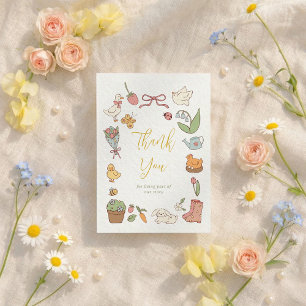 Remerciements Carte de remerciement pour Baby Shower Jardin de P