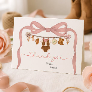 Remerciements Carte de remerciement pour baby shower Little Cowg