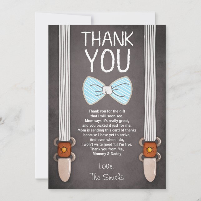 Remerciements Carte de remerciement pour Baby Shower Little Man  (Devant)