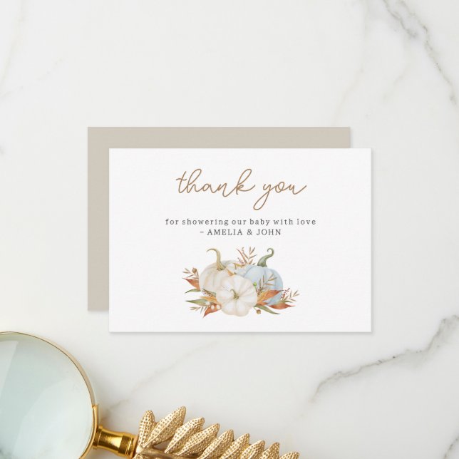 Remerciements Carte de remerciement pour Baby Shower Little Pump (Devant/Arrière en situation)