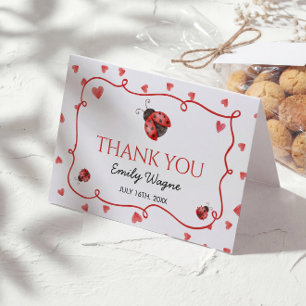 Remerciements Carte de remerciement pour Baby Shower Love Bug
