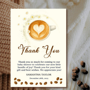 Remerciements Carte de remerciement pour Baby Shower Love is Bre