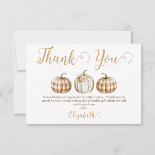 Remerciements Carte de remerciement pour Baby Shower Orange Pump