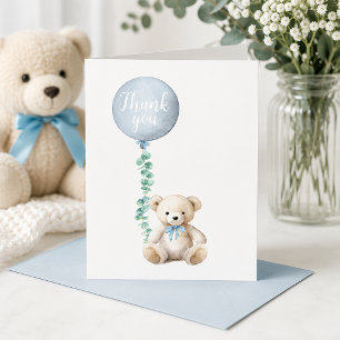Remerciements Carte de remerciement pour Baby Shower Ours en Pel