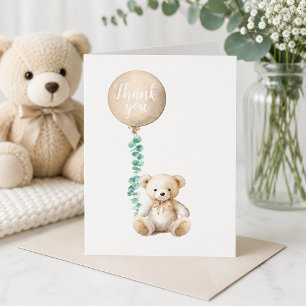Remerciements Carte de remerciement pour baby shower Ourson