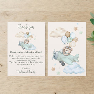 Remerciements Carte de remerciement pour Baby Shower Ourson Avia
