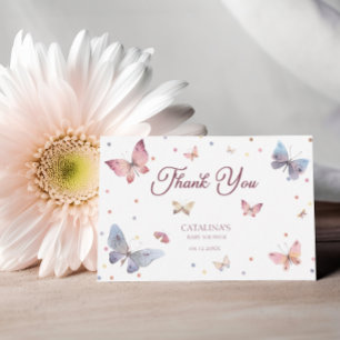 Remerciements Carte de remerciement pour Baby Shower Papillon Pa