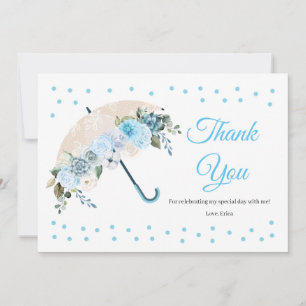 Remerciements Carte de remerciement pour Baby Shower parapluie f