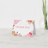 Carte de remerciement pour Baby Shower Pink Barbeq