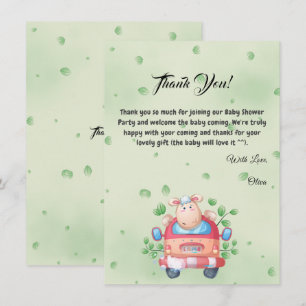 Remerciements Carte de remerciement pour Baby Shower pour un ado
