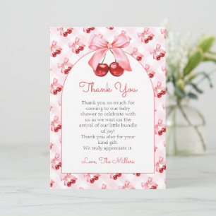 Remerciements Carte de remerciement pour baby shower Rose Coquet