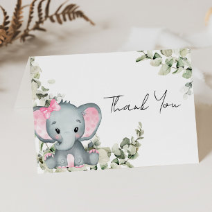 Remerciements Carte de remerciement pour Baby Shower Rose Fille