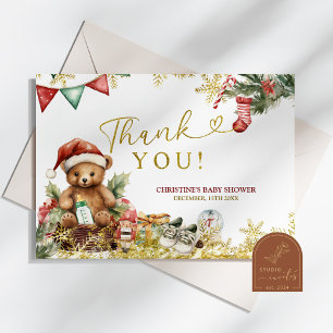 Remerciements Carte de remerciement pour Baby Shower Santa Chris
