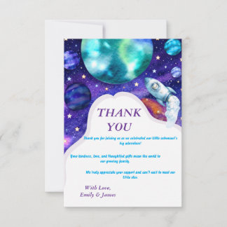 Remerciements Carte de remerciement pour baby shower sur le thèm