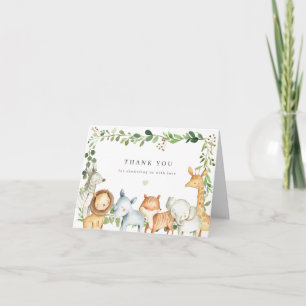 Remerciements Carte de remerciement pour Baby Shower sur les Ani