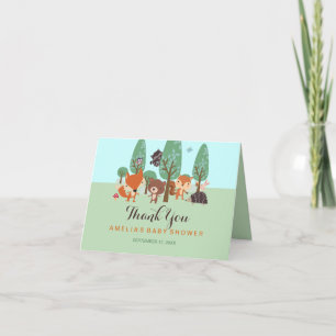 Remerciements Carte de remerciement pour Baby Shower Sweet Woodl