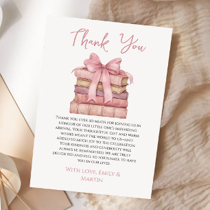 Remerciements Carte de remerciement pour Baby Shower thème livre