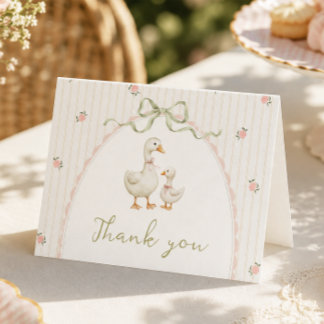 Remerciements Carte de remerciement pour Baby Shower Vintage Oie