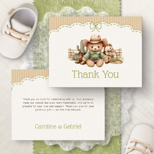 Remerciements Carte de remerciement pour baby shower western gen