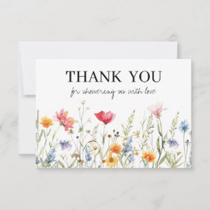 Remerciements Carte de remerciement pour Baby Shower Wildflower