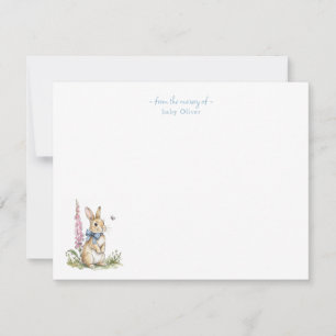 Remerciements Carte de remerciement pour bébé garçon lapin vinta