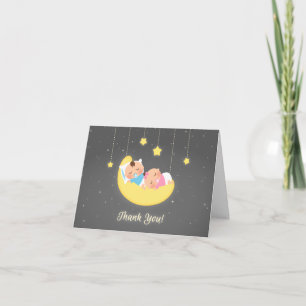 Remerciements Carte de remerciement pour bébé jumeaux garçon et