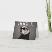 Carte de remerciement pour chien chic Bouledogue A