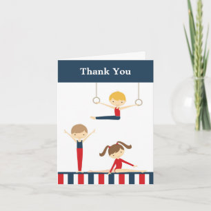 Remerciements Carte de remerciement pour enfants de gymnastique