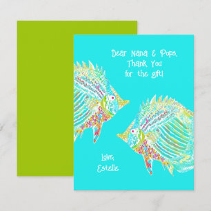 Remerciements Carte de remerciement pour enfants Fun Fish Tropic