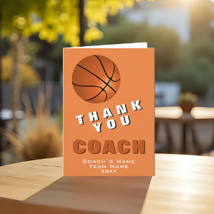 Remerciements Carte de remerciement pour entraîneur de basket-ba