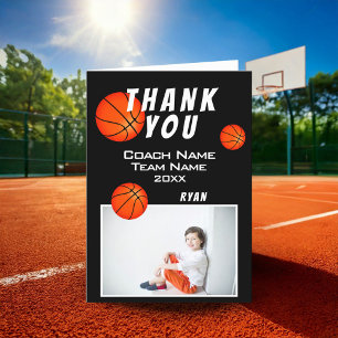 Remerciements Carte de remerciement pour entraîneur de basket-ba