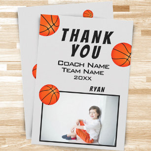 Remerciements Carte de remerciement pour entraîneur de basket-ba