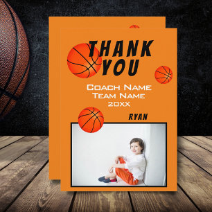Remerciements Carte de remerciement pour entraîneur de basket-ba