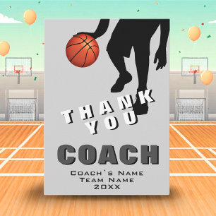 Remerciements Carte de remerciement pour entraîneur de basket-ba