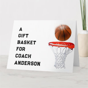 Remerciements Carte de remerciement pour entraîneur de basket-ba