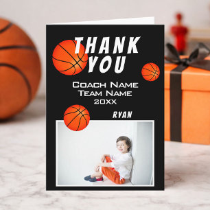 Remerciements Carte de remerciement pour entraîneur de Basketbal