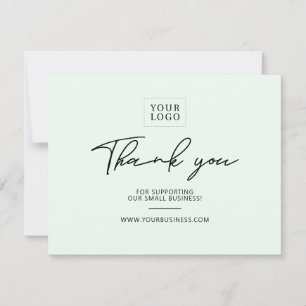 Remerciements Carte de remerciement pour entreprise de lettrage