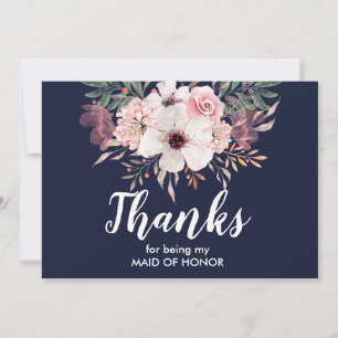 Remerciements Carte de remerciement pour être ma demoiselle d'ho